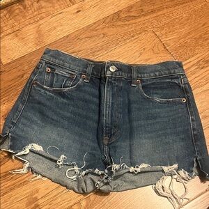 Abercrombie & Fitch Blue Distressed Jean Shorts